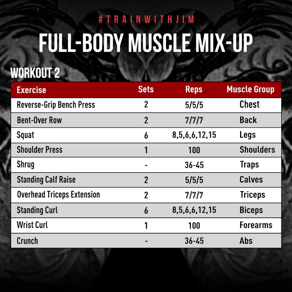 JimStoppani's tweet image. Today’s #TrainWithJim Muscle Mix-Up workout looks like this. What’s your favorite technique of the 5... #SpeedSets #21s #PowerPyramid #Hundreds or #4MinuteMuscle ??!! Use the link below to get the program for FREE: jimstoppani.com/train-with-jim…