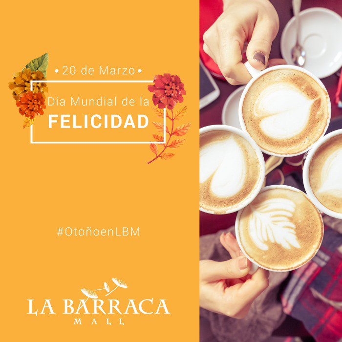 labarracamall's tweet photo. Feliz 20 de Marzo🗓️, ¡Día Internacional de la Felicidad🙂!. Vení a la @labarracamall y disfrutá de hermosos momentos. #LabarracaMall #Otono2018 #Mendoza #otoñoenLBM https://t.co/uACT7jiVdu