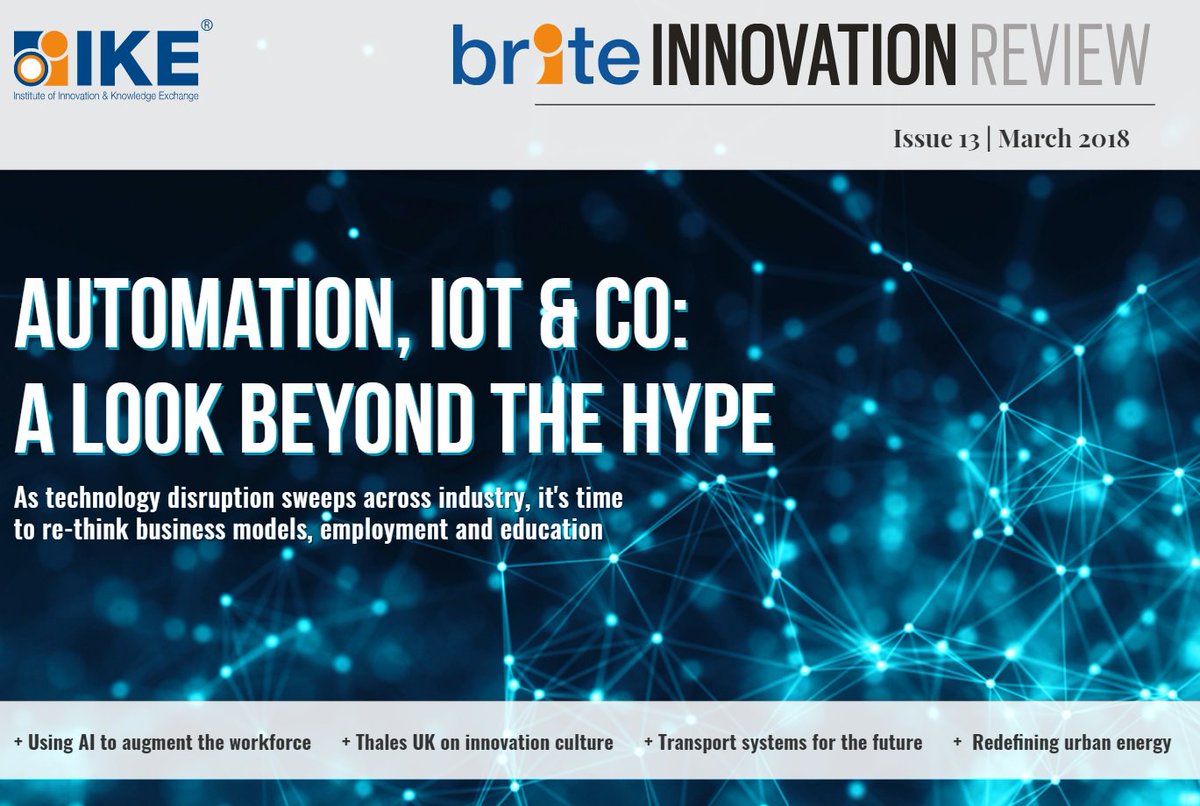 NEW! Brite Spring18 READ IT NOW!
innovationinstitute.org.uk/brite
#Automation #innovation #innovationculture #UrbanEnergy #AI #TransportSystems #Digitalisation #IoT #EnterpriseAI #AutonomousShips #FutureConstruction #DisruptiveInnovations #RoboticsInArchitecture
#Hyperloop #Renewable RT