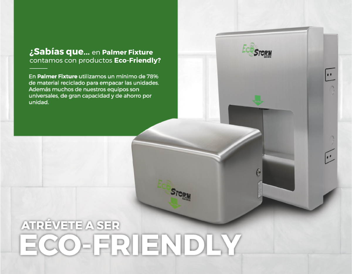 PalmerFixtureMX's tweet photo. #FelizMartes #SabíasQue en Palmer Fixture México contamos con productos #EcoFriendly como despachadores de toalla de papel, jaboneras y secadores. ¡Atrévete a ser Eco-Friendly! https://t.co/GDlfn7D9YB