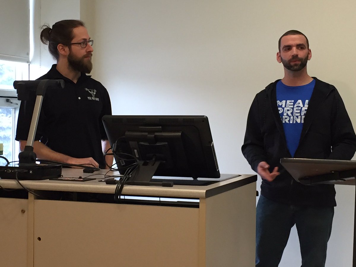 lmhall9's tweet photo. Bryan &amp; Jay of @MealPrepGrind took over my @UofS_KSOM Food Entrepreneurship &amp; Innovation class today! They shared their #smallbiz story, gave excellent advice &amp; samples! Thanks &amp; I can't wait to place an order! #mealprep #classroomtakeover (thanks @c2dev2 for the connection!) https://t.co/Qkzuyvd7qe