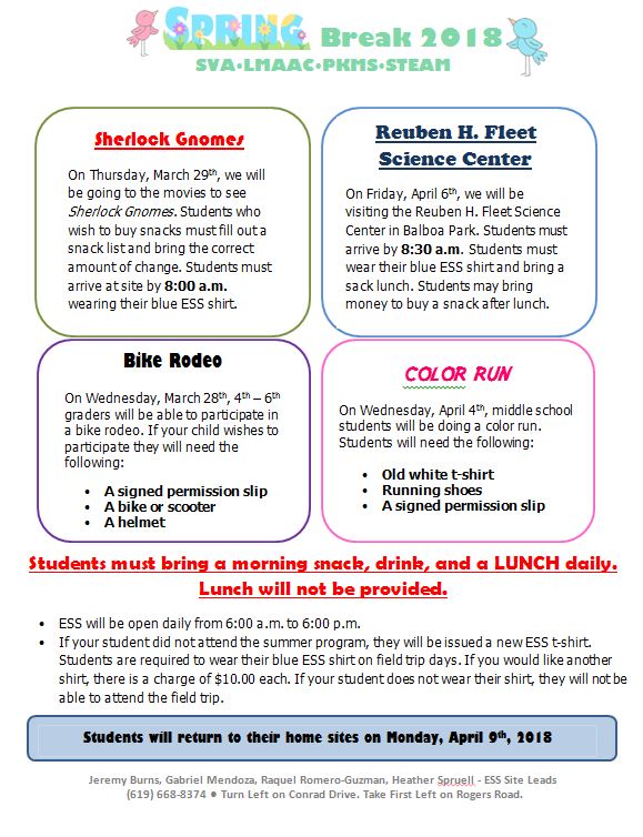 Parkway_ESS's tweet image. So excited for Spring Break #ESSRocks