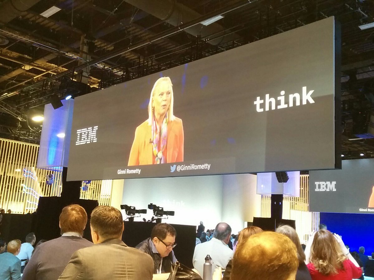 Attending #ibmthink IBM chairman's address.