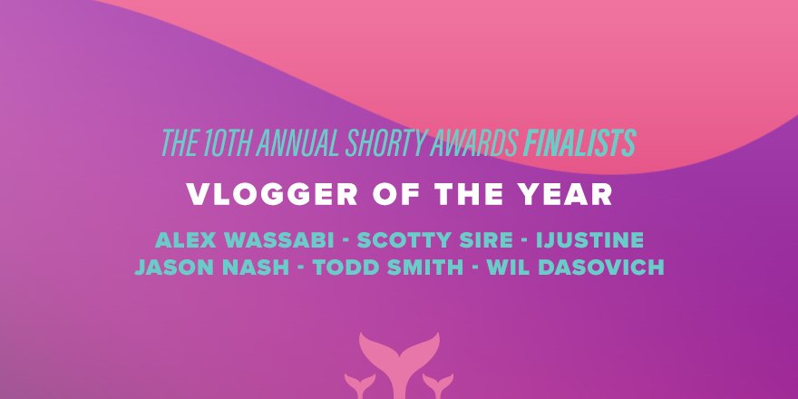 These amazing vloggers have taken their fans everywhere they go 🤳 And now their fans helped take these six to the finalist list!! The #ShortyAwards Vlogger of the year final six are <a href="/AlexWassabi/">Alex Wassabi</a>, <a href="/ijustine/">iJustine</a>, <a href="/jasonnash/">jason nash</a>, <a href="/ImNotScottySire/">scottysire</a>, <a href="/todderic_/">tøady</a>, <a href="/Wil_Dasovich/">Wil Dasovich</a>.