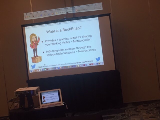 blms_media's tweet photo. Enjoyed learning more about making #booksnaps from @Kitty_Tripp. Invented by @TaraMartinEDU at #SCASL18 Great alternative to reading logs and book reports! Hope I can convince #lex3 teachers to try! #tlchat #cultureofreaders @ncte https://t.co/KYr6AvifRU