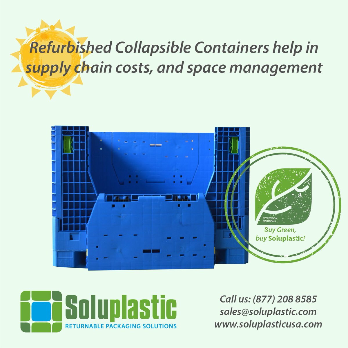 SoluplasticUsa's tweet image. Collapsible Containers optimize warehouse space! 
#Warehouse #CollapsibleContainers #Plastic #Transportation #Logistics #Industry 

Phone. (877) 208 8585
Email. sales@soluplastic.com
soluplasticusa.com
