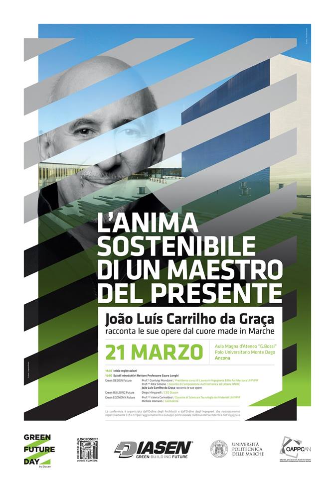 UnivPoliMarche's tweet photo. L'anima sostenibile di un maestro del presente  
L'architetto Carrilho da Graça all'Univpm  
mercoledì 21 marzo ore 14:30
https://t.co/mx94fbekU7 https://t.co/5TSJ0tU00g