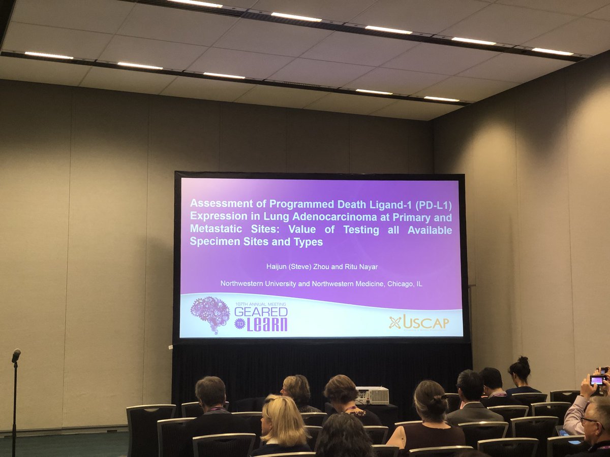 NU_Pathology's tweet photo. Take away points from Dr. Zhou platform presentation, Although PD-L1 could be negative in primary lung carcinoma, it could be positive in the metastatic lesions! #USCAP2018 #IamUSCAP #pathology #Cytopath https://t.co/9ZVoSbApvW
