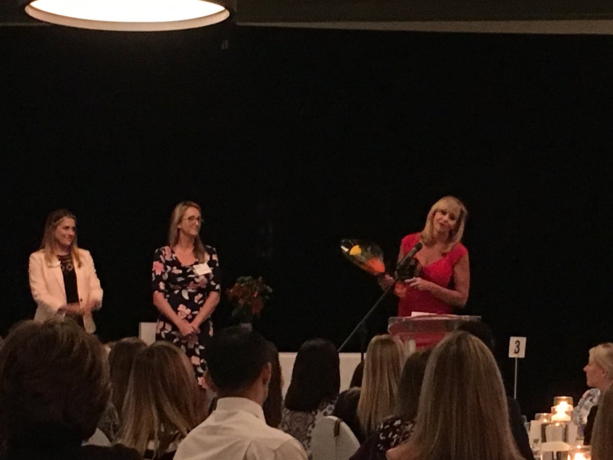 #weMeanBusiness #WomenWhoRock Congratulations to Elaine Larsen <a href="/LMSjets/">Larsen Motorsports</a> our Excellence in Mentorship Award recipient presented by Kristen Woodling, PamperYourMind IGNITE 360 Graduate