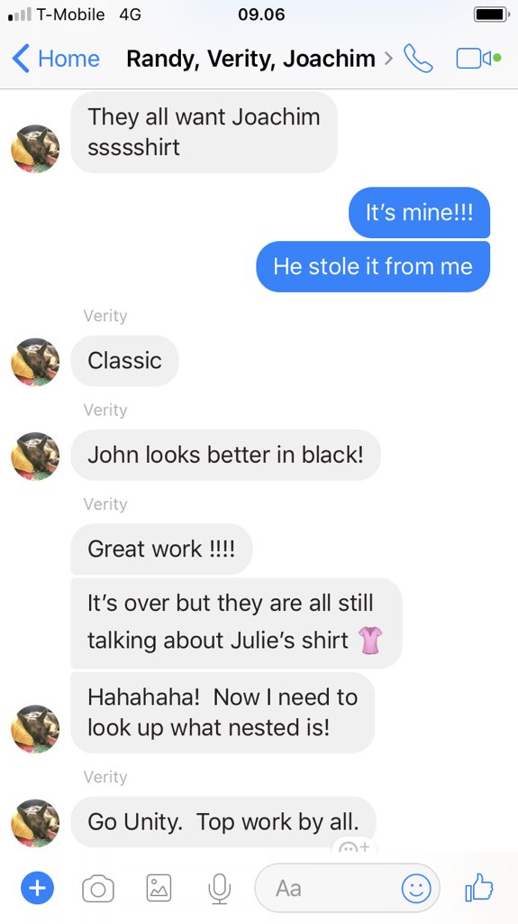 JulieHeyde's tweet image. When your friend is live reporting from the @unity3d keynote stream’s commentary...#NestedPrefabs #PinkShirt #GDC18 shoutout to @artissoft for teaching @JoachimAnte to code at age 14 (and for taken a photo of it).