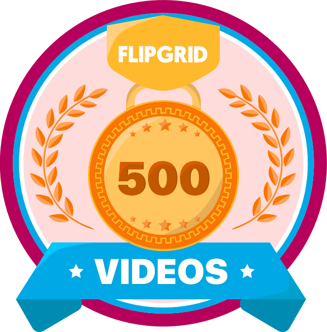 I just earned a new @flipgrid badge: 500 Response videos! I’m a champion of student voice. #FlipgridFever   Woot! Woot!  I really want the 1 week streak, but still working on that!  Create a great everyone!