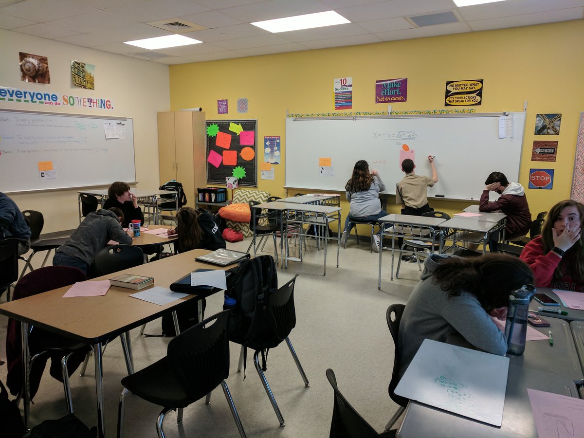 MrsLeslieByrd's tweet image. Algebra 2 Ss working in various spaces, even on a two hour early dismissal😀#FcpsVanguard@LinganoreMath