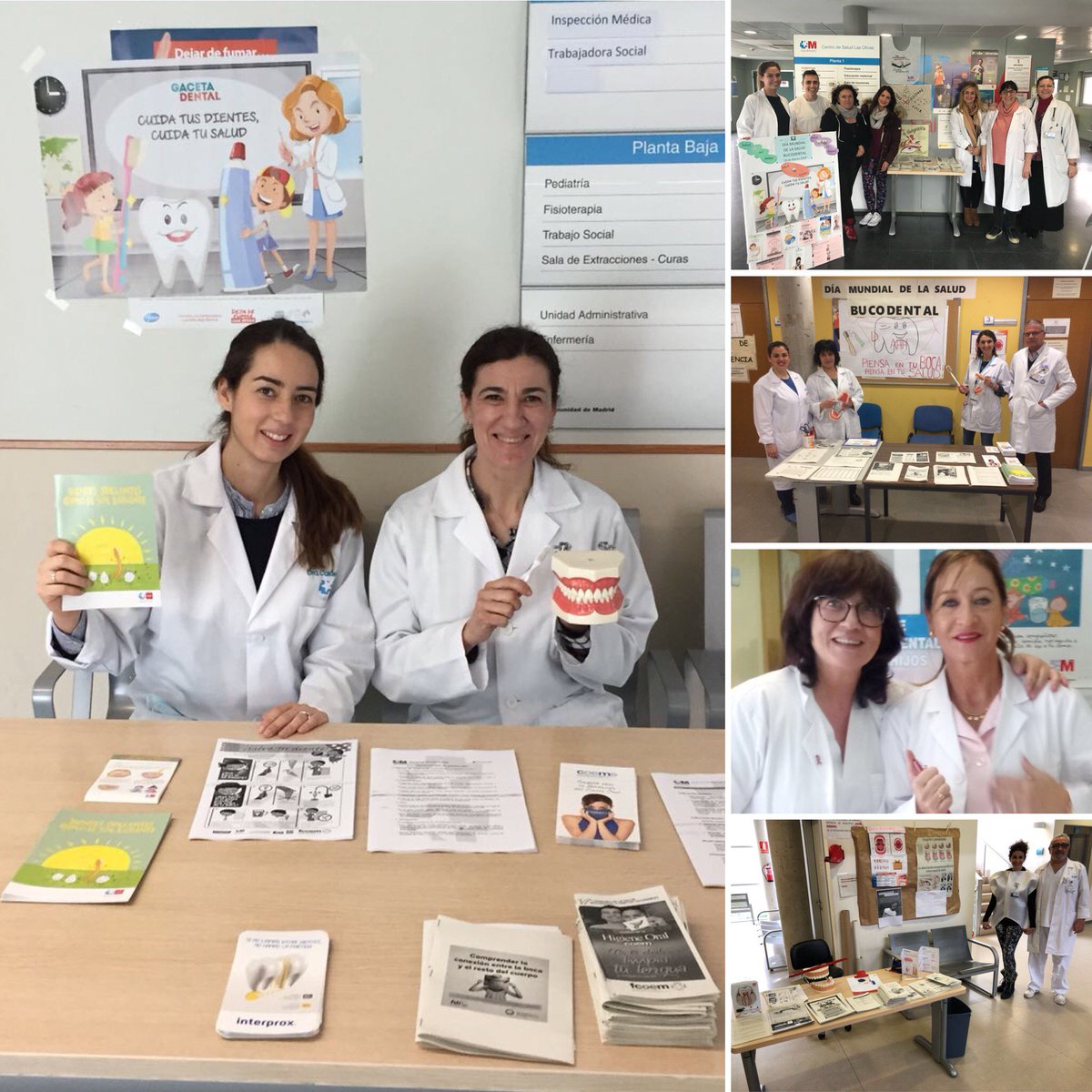 SaludMadrid's tweet photo. 👩⚕️👨⚕️En los centros de salud se están realizando hoy actividades por el #DiaMundialDeLaSaludBucodental, como mesas informativas donde odontólogos e higienistas dentales atienden las dudas de los pacientes.
#CSDoctorCirajas #CSJuncal #CSSilvano #CSLosFresnos #CSLasOlivas https://t.co/ZsqRQidwCz