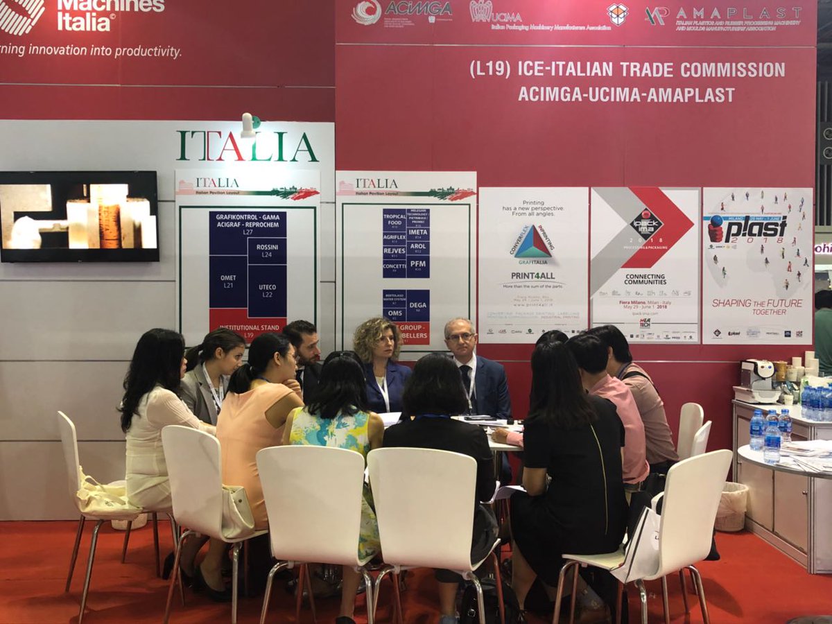 ITAHochiminh's tweet photo. First Day of #ProPak #Printech #Vietnam🇻🇳Thanks #ConsulGeneralofItaly #HCMC MrBrandi for visiting #ItalianPavilions 🇮🇹24firms with ITA #UCIMA #ACIMGA #propakvietnam2018 #packaging #foodpackaging #bottling #Machinery #PRINTING #Graphic #Converting #Paper #Industry #MadeinItaly https://t.co/SL7CtdF5Lj