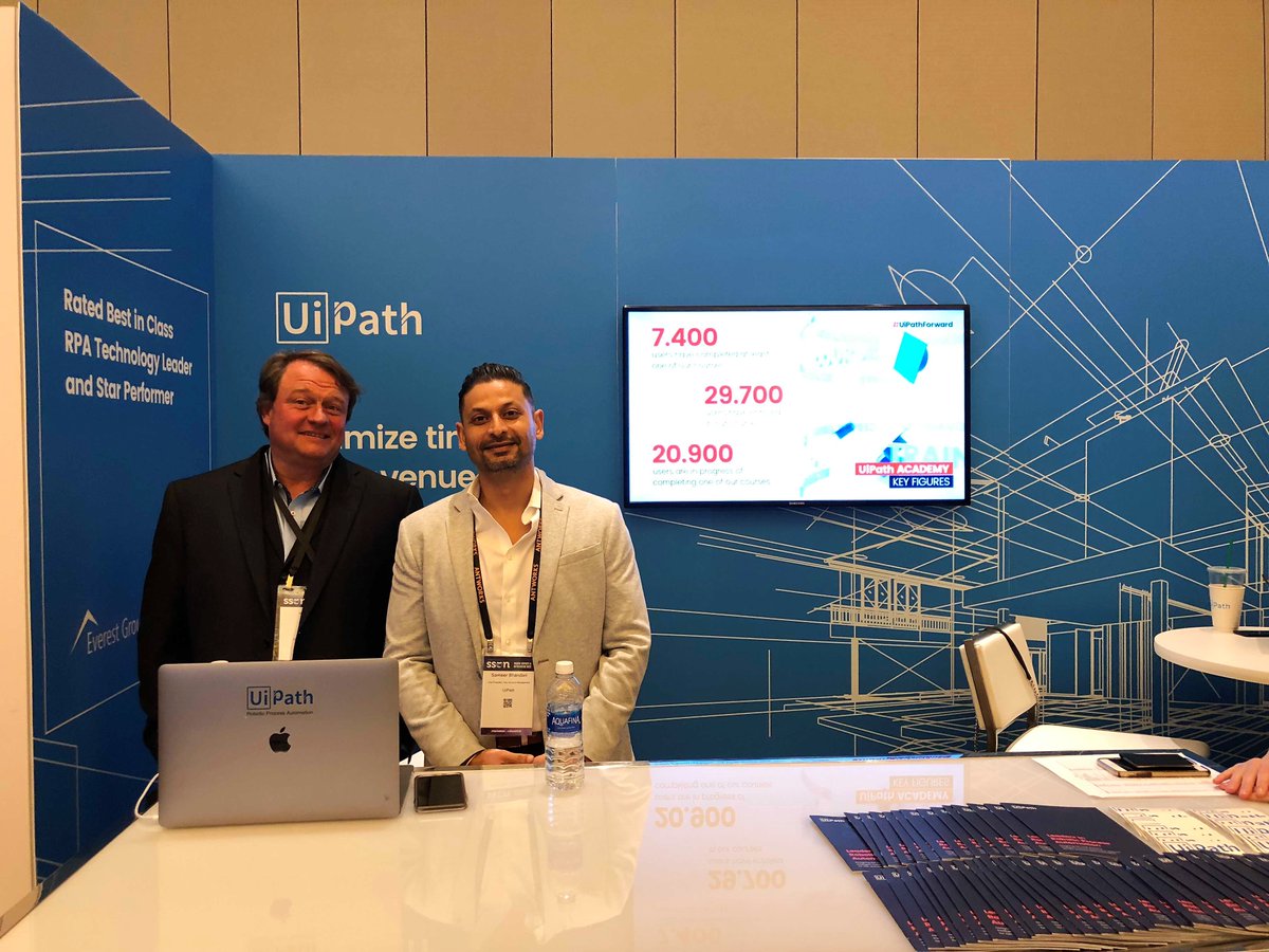 UiPath's tweet photo. UiPath's US Unicorns at #SSOW2018 Orlando, ready to spread Enterprise #RPA magic. Stop by booth 218 and join our Innovation session with Chet Chambers from @HP. #SharedServices https://t.co/EeEjV4uQnu