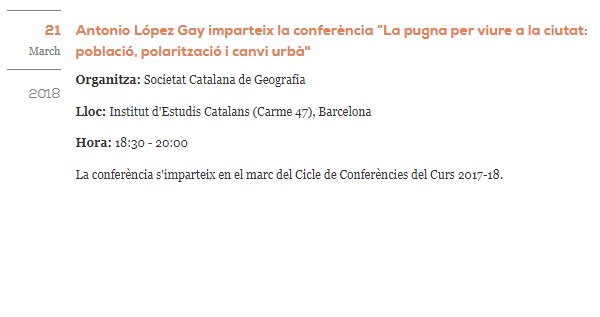 CEDemografia's tweet image. El nostre investigador @tonilopezga impartirà demà la conferència “La pugna per viure a la ciutat: #població, #polarització i canvi urbà&quot; en el marc del Cicle de Conferències del Curs 2017-18.
Ens veiem a les 18:30 a la seu de l&apos;#IEC (Carme 47), #BCN
@iec @SCGeografia