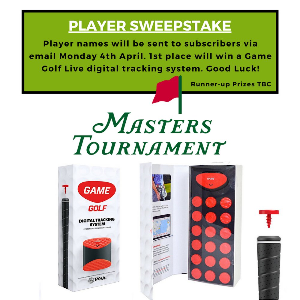 Masters Tournament Player Sweepstake. ⛳️
1st Prize = Game Golf
#mygolfcrate #golf #golfcourse #golfsubscriptionbox #subscriptionboxes #golfwang #golfstagram #golfballs #golfporn #golflife #golfgoals #golfuk #golfswing #golfaddict #masterstournament #usmasters #golfmasters