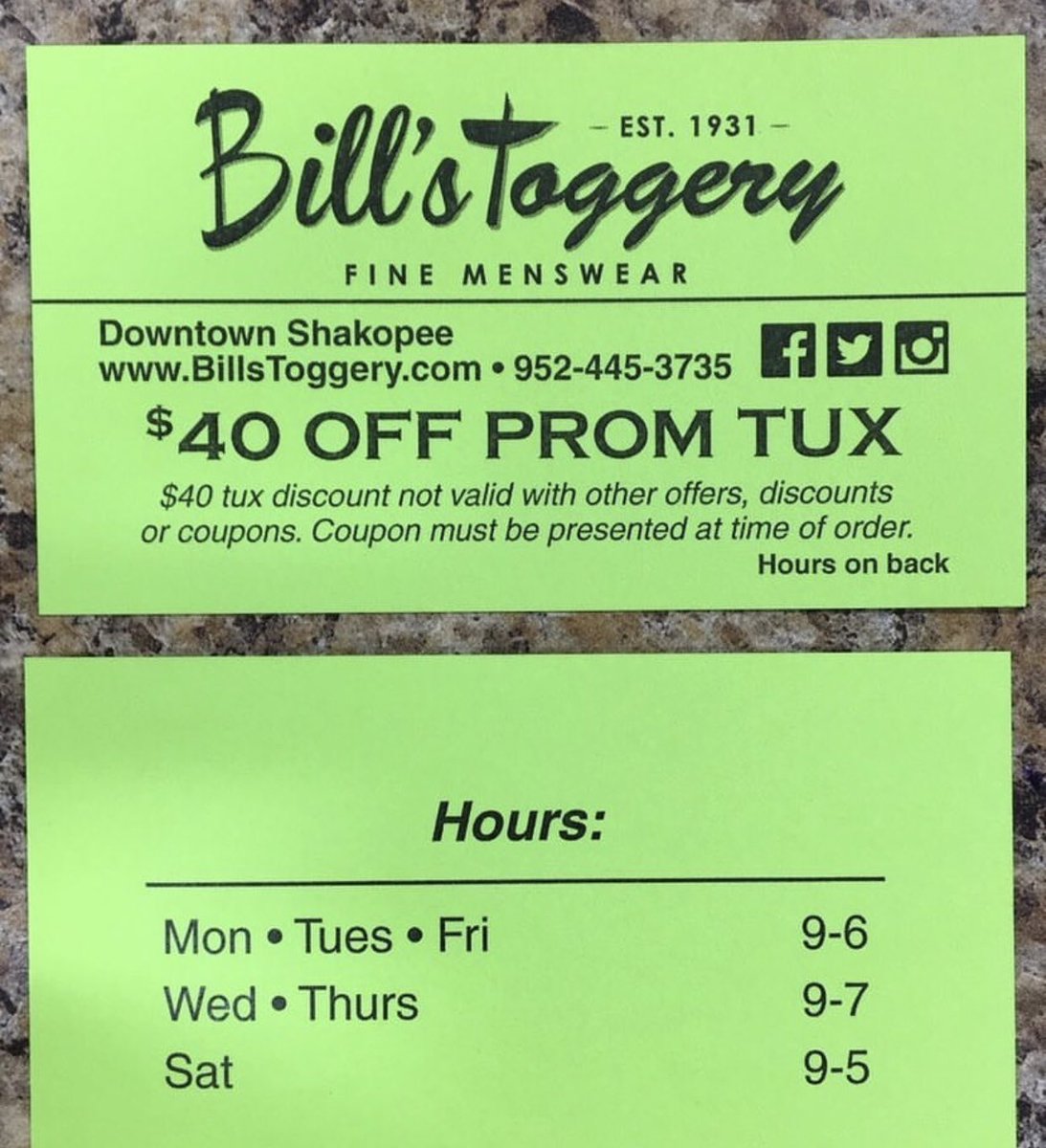 BillsToggery's tweet photo. Prom is near and we are the headquarters for making your day the best. Use this coupon to get your discount while we make you one sharp dressed man. 📸😎 https://t.co/hRZRj3VXGn