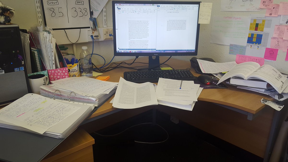 With #writing comes (organised...cough) chaos 🙈
#buriedaliveinpapers #PhDchat #phdlife #gettingthere #breakingthrough #potentialmasterpiece #notreally