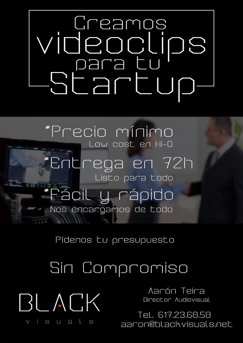 jcollrodriguez's tweet photo. Si vuestra Startup necesita videos de súper calidad pero Low Cost para explicar vuestro proyecto o alimentar vuestro canal de You Tube; estos son unos cracks!los hemos probado y resultado fantástico. #apoyandoaltalento un ejemplo: https://t.co/4dp8eXhmQM https://t.co/vjODCXDc9r