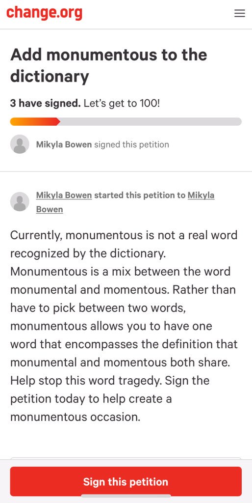 mikylabowen's tweet photo. Sign the petition. Make monumentous a word. #monumentous                                  https://t.co/vCpbdR8Bvo https://t.co/NSM11jIsZ0