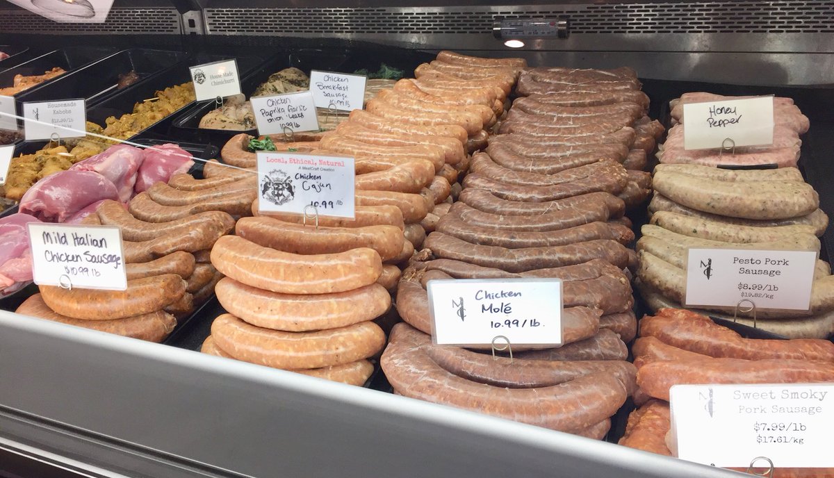 MeatcraftPM's tweet photo. It’s SAUSAGE TUESDAY!
All or sausages are 20% off today.
House made, quality meats with no preservatives or filler.
Drop on by and get your fill. https://t.co/ECw5H7yCeq