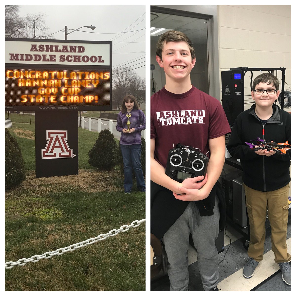 the_ams's tweet photo. Added another state champ and two regional champs yesterday! AMS students are CRUSHING it this year!! Oh yeah...vote for our Samsung kids while you are on social media! 😂 https://t.co/pv0OMH5ygr