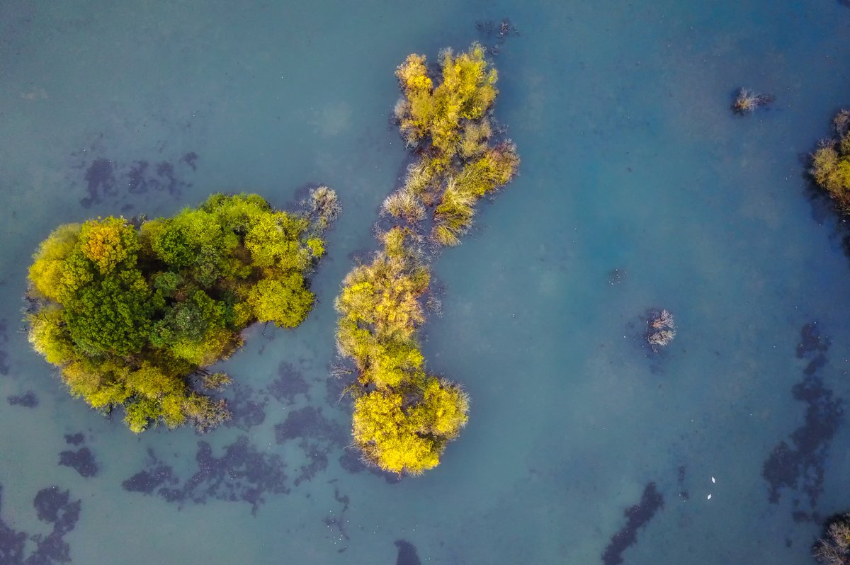 Today is #InternationalDayOfHappiness and nothing makes us happier than capturing a super cool shot with one of our <a href="/DJIGlobal/">DJI</a> collection of #drones. Here's a flashback to one of our early favourites over the local #lakes in #Berkshire 📸 #dronephotography #picoftheday #drone