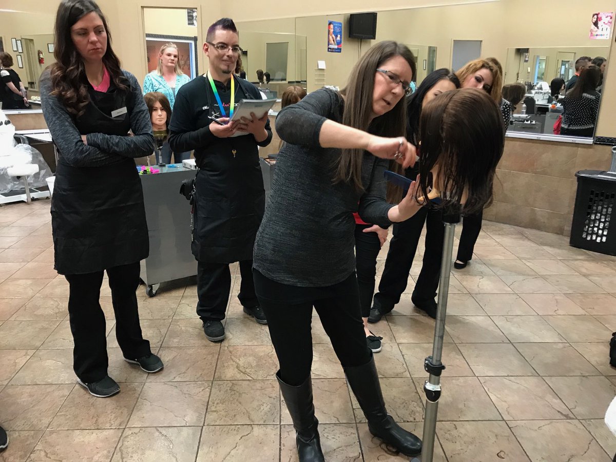 Go_2_Olympus's tweet photo. Our friends at Supercuts came in and worked one on one with a few of our Senior students at our Albuquerque, NM location. We are very grateful for their continued love and support. #HairFriends #Supercuts #NewMexicoBeautySchool https://t.co/gxH5P2gehp