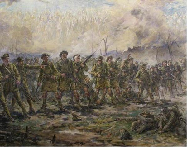 angusalive's tweet image. Come along to a fascinating talk in partnership with the #BlackWatch Regimental Association to find out more about this magnificient painting, &quot;Backs to the Wall&quot; Thursday 22 March | 18:30 | ANGUSalive​&apos;s #ArbroathLibrary Booking essential: ticketsource.co.uk/event/FGIFDM @AngusCouncil