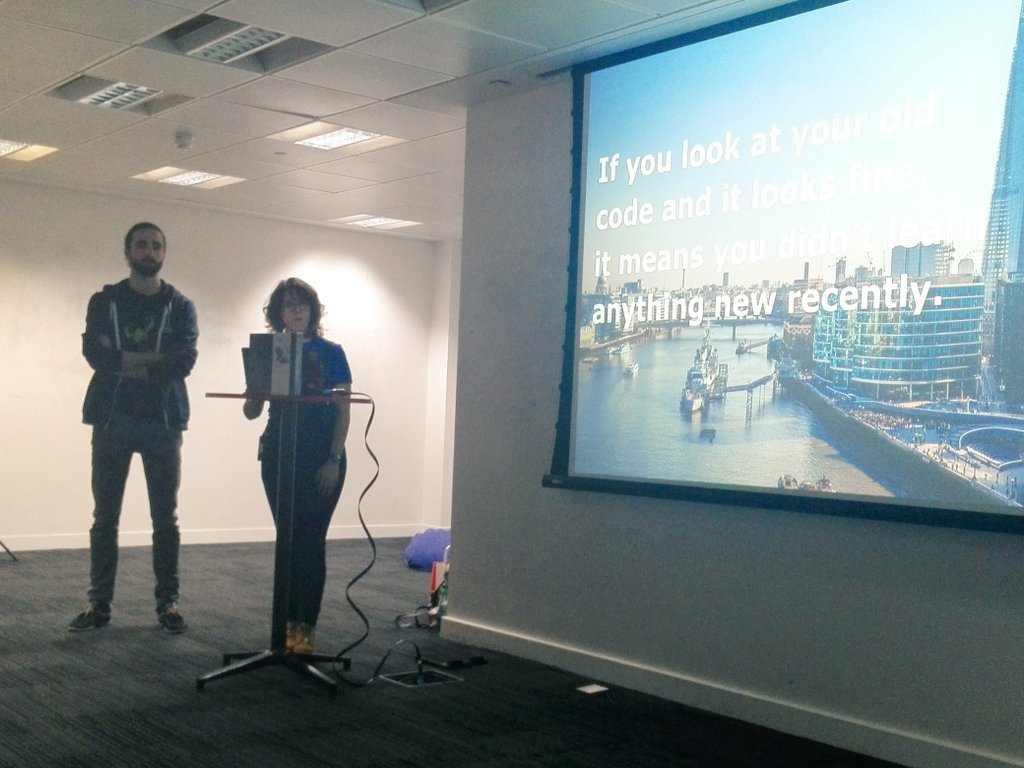 SonyaMoisset's tweet photo. // From the Big Bang to Room by @clau_cookie, @niksheva & @londroid at @Shazam #AndroidLondon #Londroid https://t.co/FheVsoJA2V