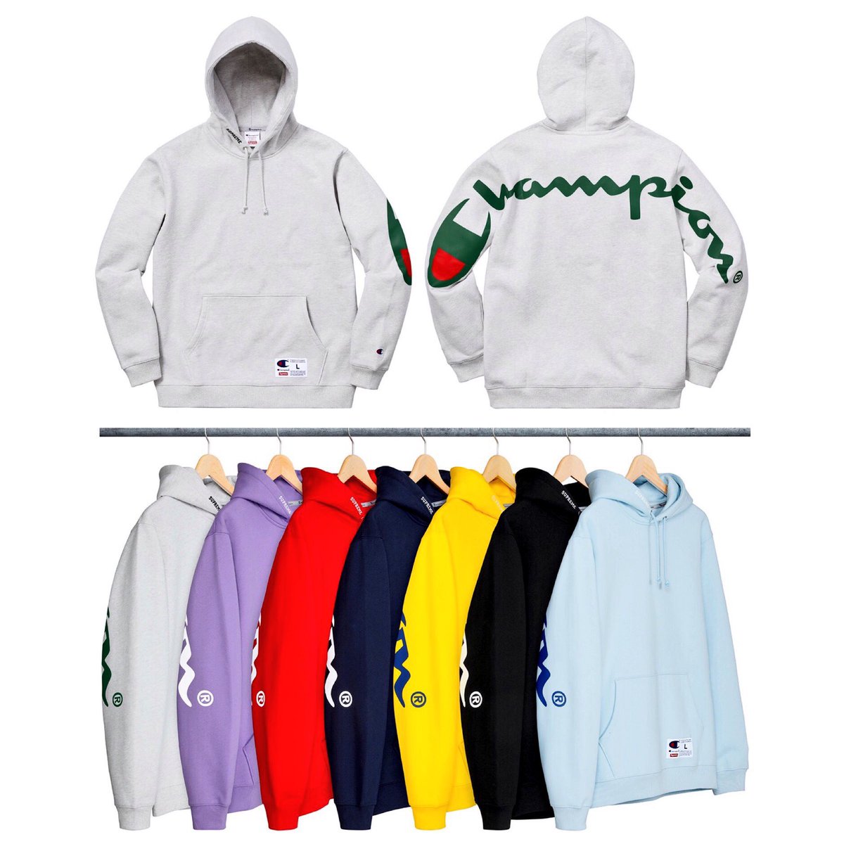 supreme x champion hoodie 2018