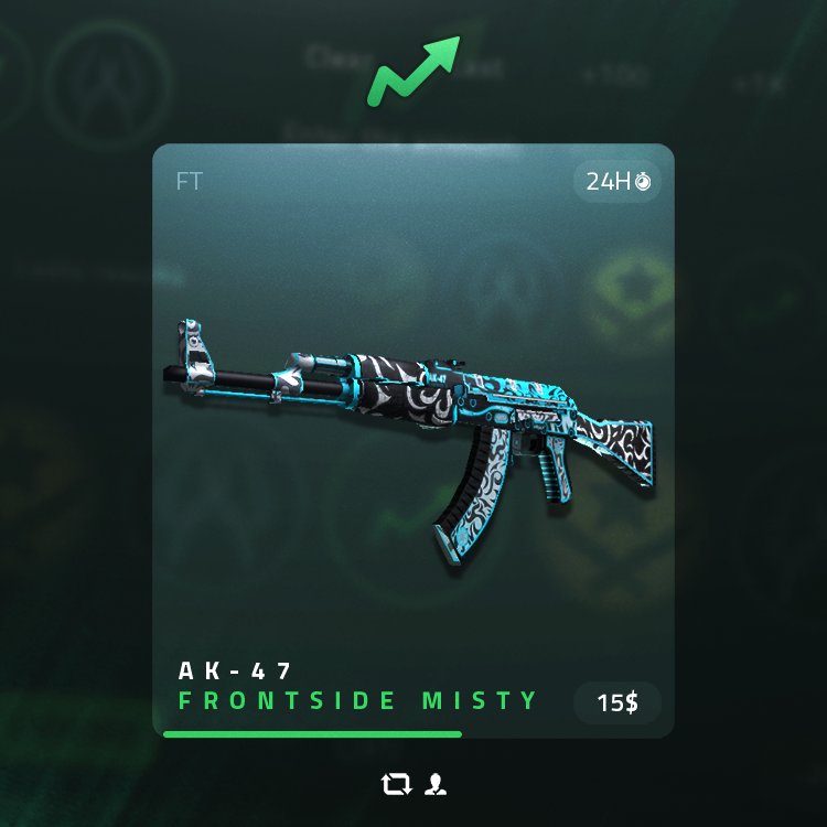 AK-47 FRONTSIDE MISTY GIVEAWAY ❄️

To enter: 
📲 Must Follow us 
🔄 Retweet &amp; Like
💭 Tag 1 (or more) friend

Best of luck!
skinup.gg ❄️