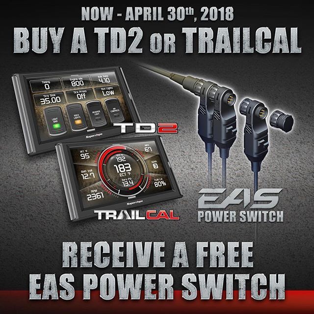 _Superchips_'s tweet photo. Own a JK Wrangler?  Now is the time upgrade and add a TrailDash2 or TrailCal.  Now thru 4/30/18 you receive a free EAS Power Switch with your purchase.  Check the link in our bio.  Don't miss this opportunity.  #superchipsequipped #TrailDash2 #TrailCal #EASPowerSwitch #jeep … https://t.co/iKpOnxIppo