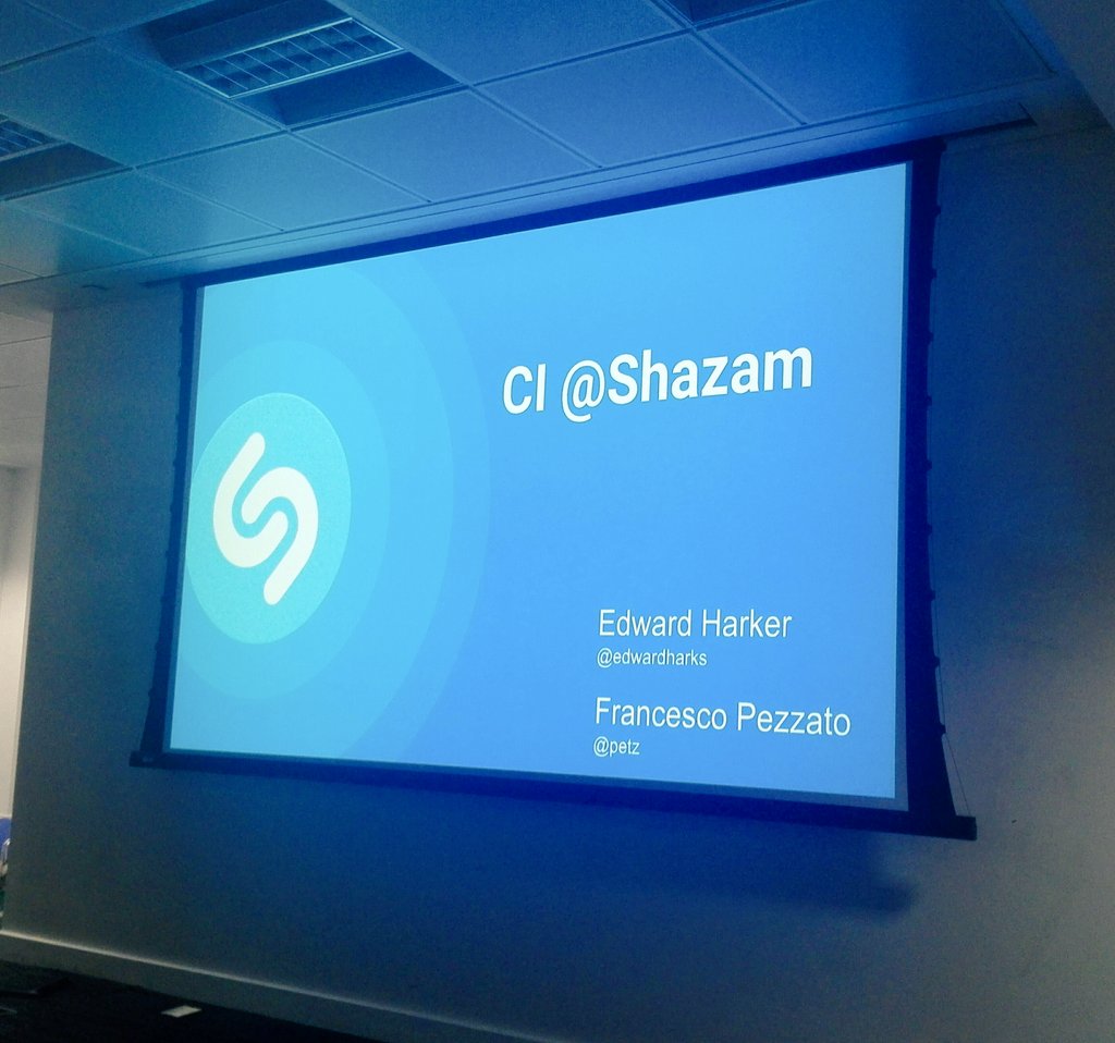 SonyaMoisset's tweet photo. // CI at @Shazam: a quest for shipping high-quality code by @edwardharks, @petz & @londroid #AndroidLondon #Londroid https://t.co/nr3KKAotDs