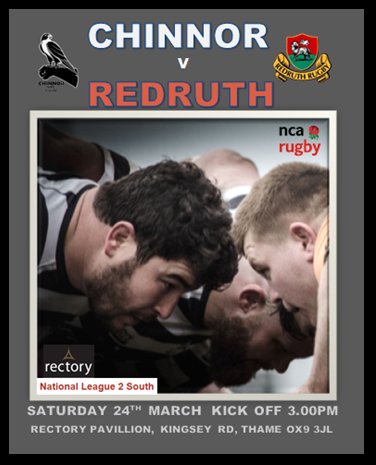 ChinnorRFCThame's tweet photo. Tough game this week sees @ChinnorRugby play @RedruthRugby in @Nat2RugbySouth. 3.00PM KO at Kingsey Rd. Another win would be a massive step towards a playoff place v the 2nd placed @nat2rugbynorth side.

#protectthenest
picture @davidhowlett5 https://t.co/jHSC0UAm0x