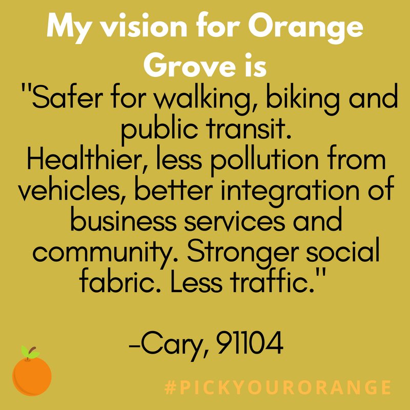 PasadenaCSC's tweet photo. 🍊Support a safer, more sustainable Orange Grove: https://t.co/TUiQ2OkCpI 🍊#PickYourOrange #SafetyOverSeconds #DangerousByDesign https://t.co/fR2i9OmRw9