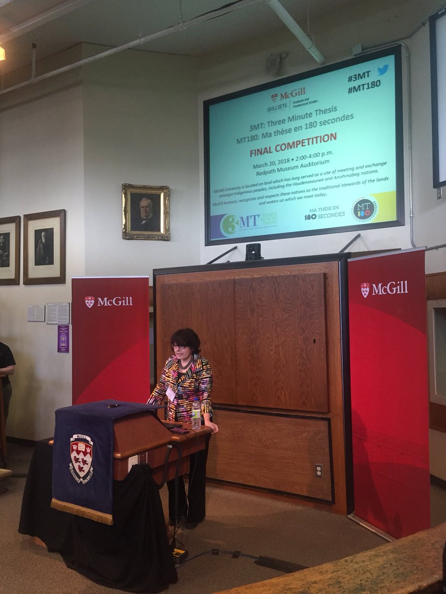 McGillGradStudy's tweet photo. Dean Josephine Nalbantoglu welcomes the audience and presenters #mcgill3mt #mcgillmt180 https://t.co/I2yqsNXX5C
