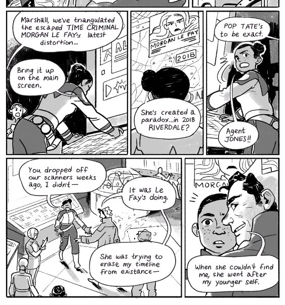 Just finished a short, silly, weird comic for @OneChrispy 's Archie/Riverdale fanbook! My story is about Jughead, time travel, and feelings. :) look out for the book this summer~ 