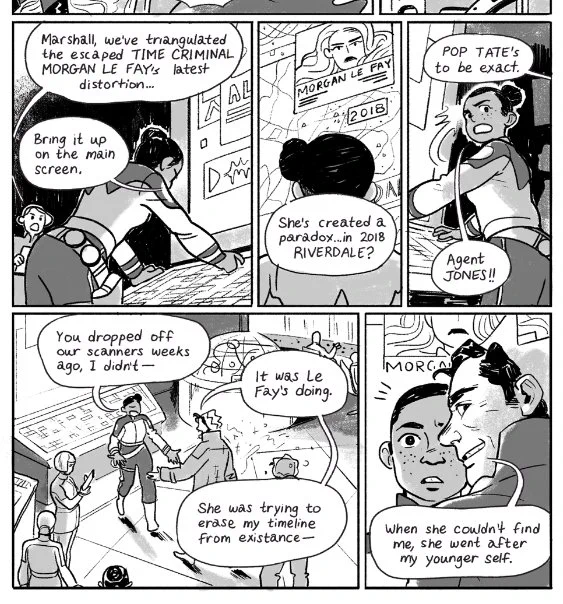 Just finished a short, silly, weird comic for @OneChrispy 's Archie/Riverdale fanbook! My story is about Jughead, time travel, and feelings. :) look out for the book this summer~ 