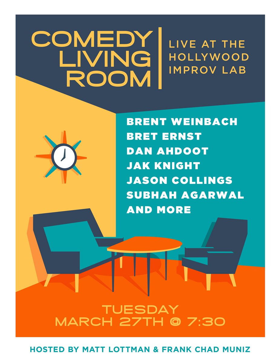 CLR IS BACK <a href="/HollywoodImprov/">Hollywood Improv</a> NEXT TUES @ 730pm w/<a href="/BrentWeinbach/">Brent Weinbach</a> <a href="/BretErnst/">Bret Ernst</a> <a href="/standupdan/">Dan Ahdoot</a> @ItsJakKnight <a href="/jasoncollings/">Jason Collings</a> <a href="/Subhah/">Subha Halder</a> and more! Get tix here: bit.ly/2pps42E DONT MISS OUT!