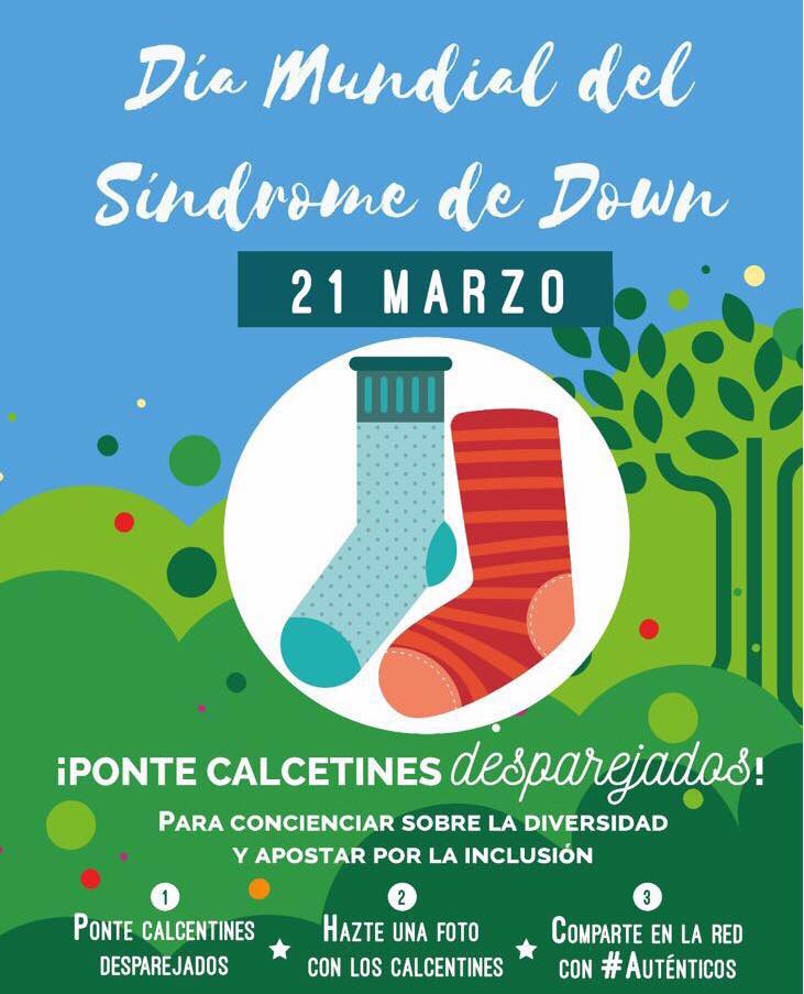 Ya sabéis cuánto nos gustan las iniciatias por la #inclusión  y a favor de la #diversidad, así que os animamos a participar en esta 😊
Mañana... ¡Todos con calcetines desparejados!