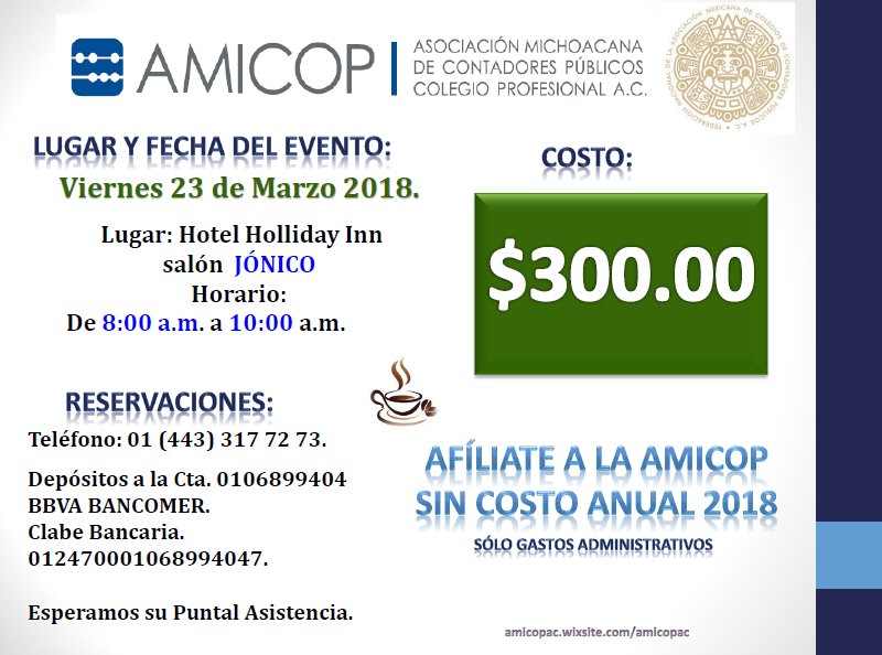 AmicopAc's tweet photo. DESAYUNO TÉCNICO CON AUTORIDADES DEL IMSS MORELIA... VIERNES 23 DE MARZO 2018 ... Reserva tu lugar!! (443)3177273☕️📝 https://t.co/GDHD7BEn2y