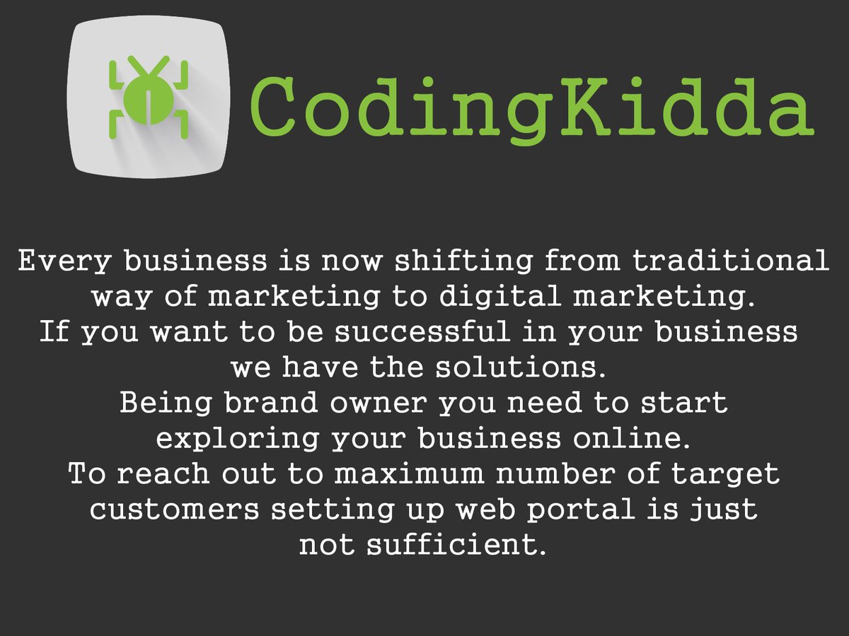 CodingKidda's tweet photo. Need Of Digital Marketing For Your Business. https://t.co/UfKK1p1jDb
