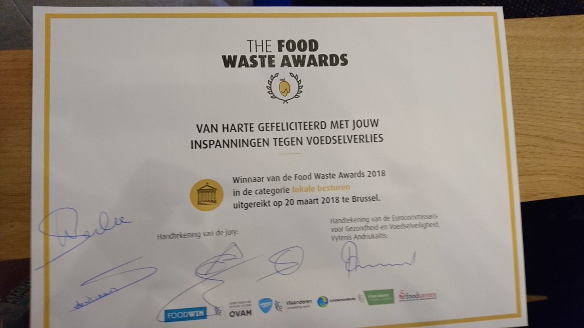 Woehoe, we vallen in de prijzen! Proficiat Foodsavers Gent! #FoodWasteAwards