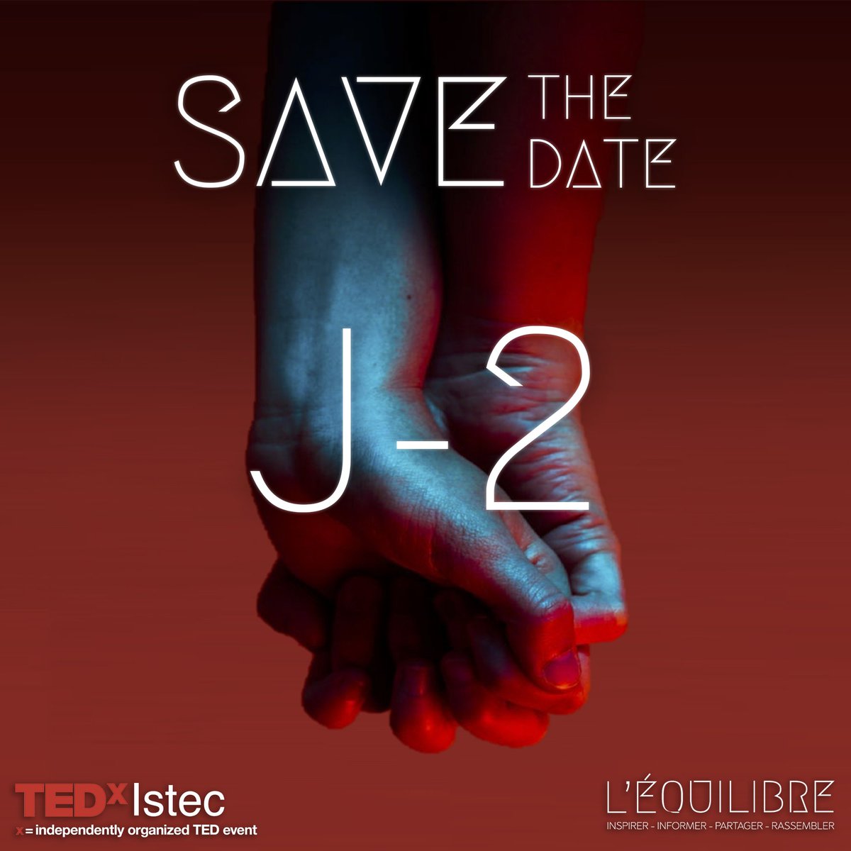 TEDxISTEC's tweet image. [ 🗓 J-2 ] avant le #TEDxISTEC2018 #LÉQUILIBRE
⚠️ Cette édition du TEDxISTEC affiche COMPLET ⚠️

🎟 Vous n'avez pas pu avoir votre place ? 
🤳 RDV jeudi 22 mars à 19h pour un LIVE sur :
➡️ YouTube goo.gl/gB1DcG 
➡️ Facebook goo.gl/AqoP61