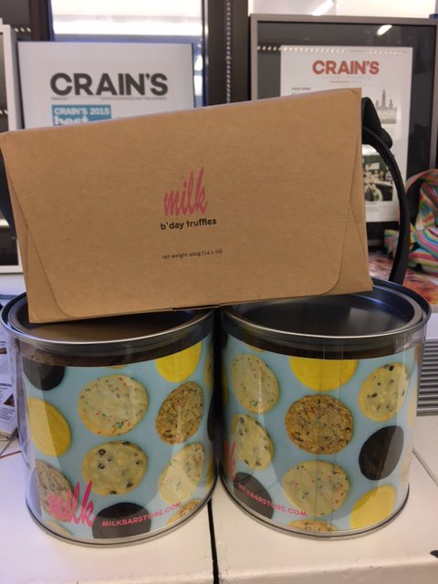 CrainReprints's tweet photo. Thank you so much for the sweet surprise! @christinatosi @milkbarstore We can't wait to see the cookbook! @CrainsNewYork @buckennis #cookiebomb https://t.co/tBNv23Wdkn