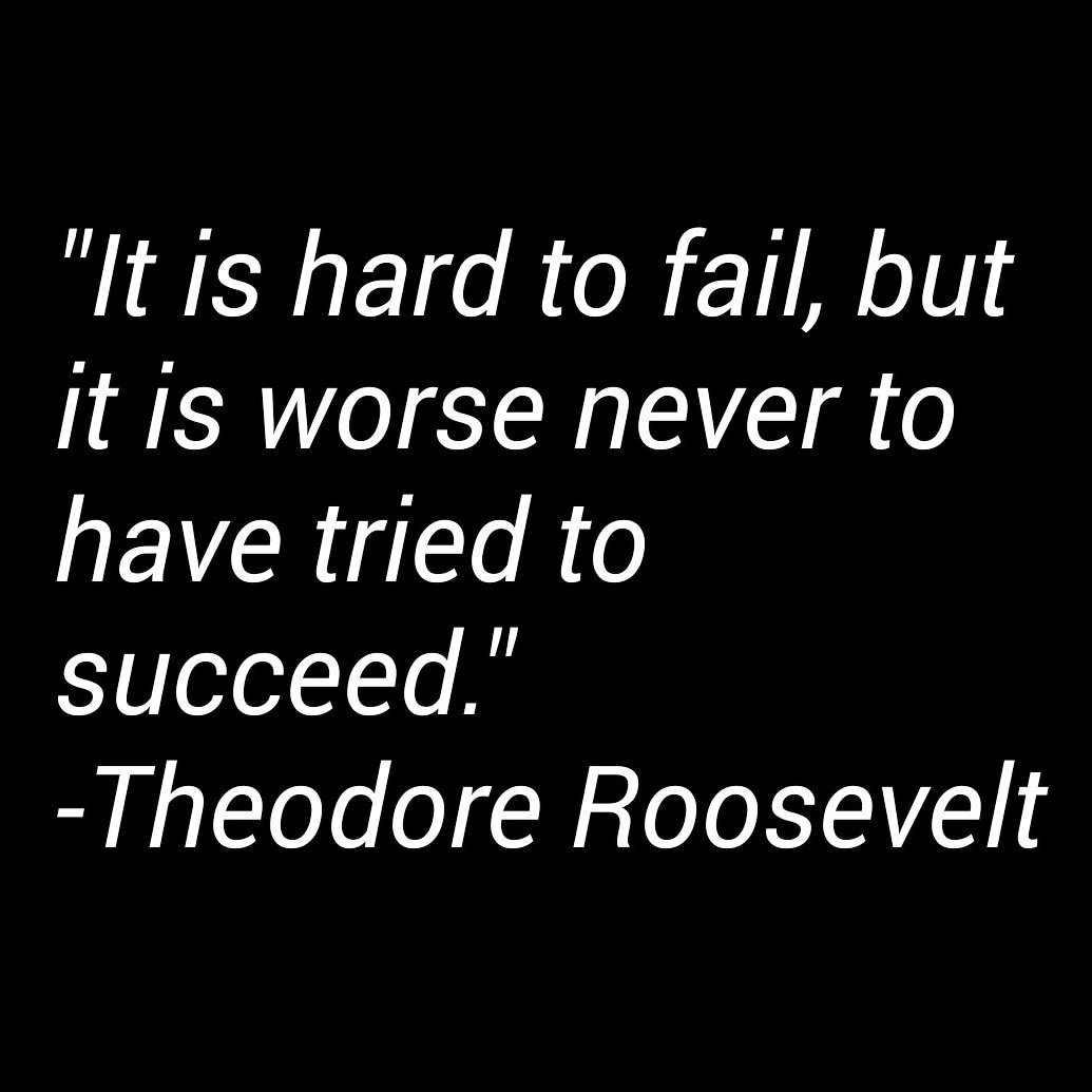 cstollenmaier's tweet photo. Try! Much better to fail than to be a failure. To look up at the end of the day and know that you tried, with heart, that you gave yourself in pursuit of a vision, will bring peace and satisfaction. #tryfailrepeat
#success #happiness #motivation #inspiration #motivationalspeaker https://t.co/XXEYMOqiQO