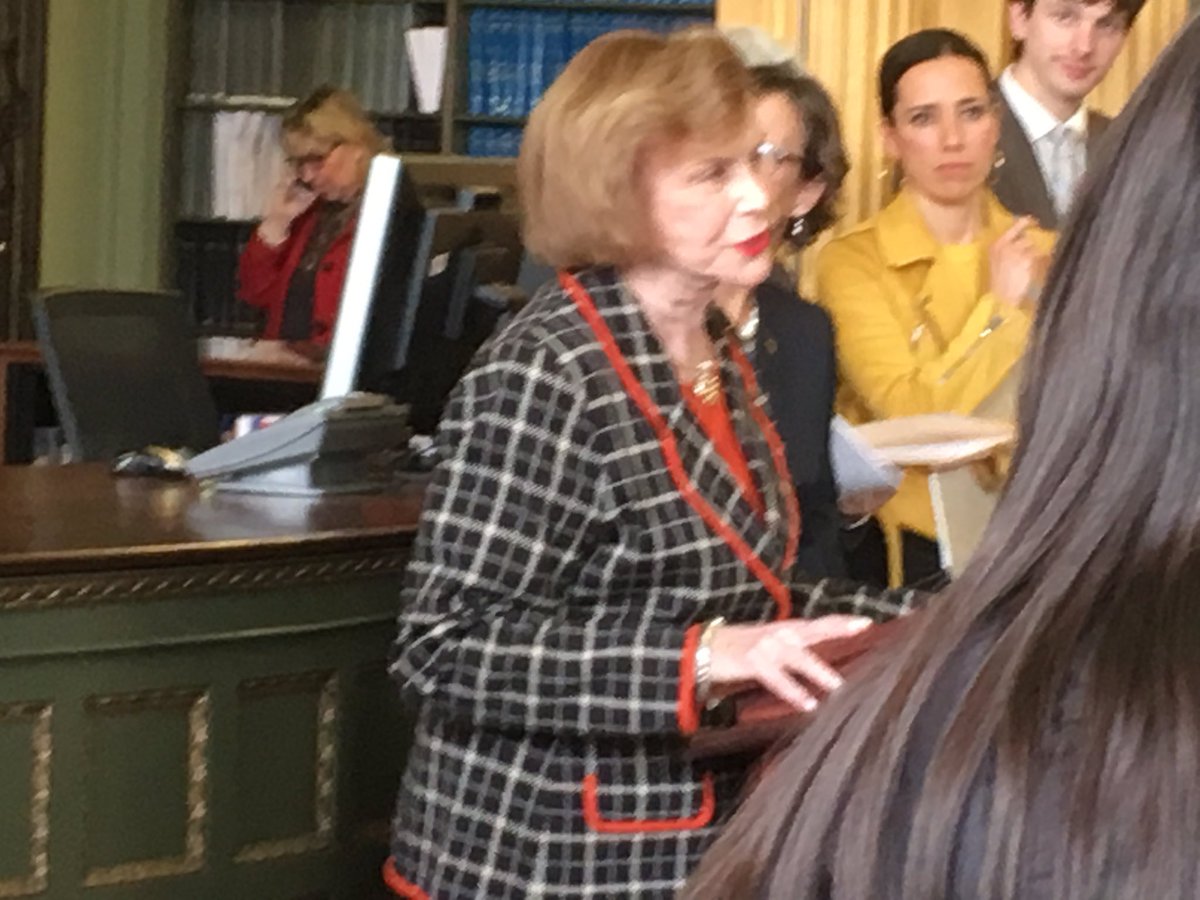 .@MA_Senate President <a href="/Sen_Chandler/">Harriette Chandler</a> talks up bicameral bipartisan effort on #CivicsforMA bill #mapoli
