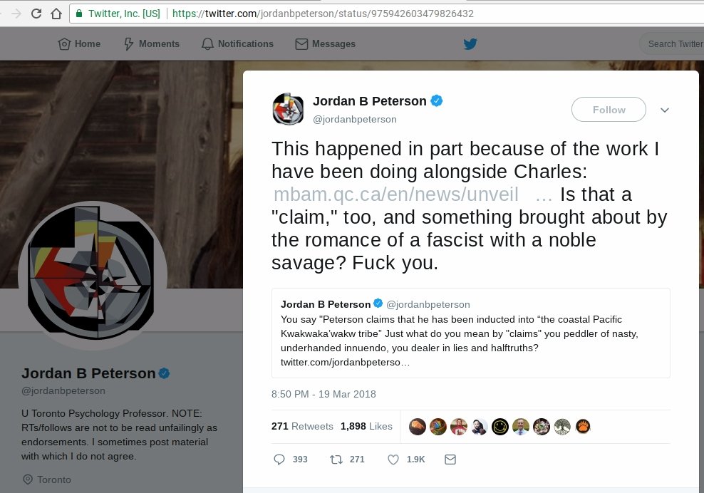 MaxKingsleyEh's tweet photo. Rebel "media" smart-boy turns into an angry-man and proceeds to lose his shit after receiving a critical review. 

Hahaha. Jordan Peterson is #DrJekyllAndMrHyde. 

This is why the Right can't be trusted.
#cdnpoli #cdnmedia #StillNotMedia https://t.co/saS84aDb1w